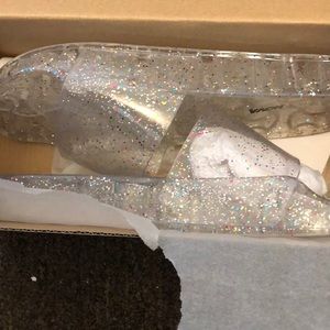 Clear slide on sandals